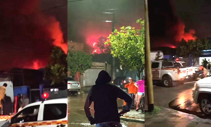 Voraz incendio en un galpón en Monteros: las llamas habrían sido provocadas por la caída de un rayo